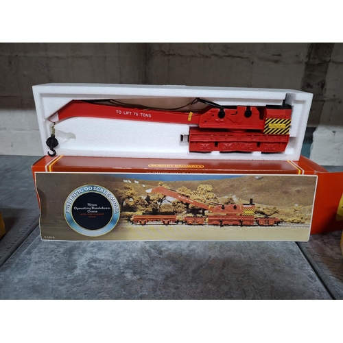 52 - Hornby OO gauge, boxed Operating crane together with 2 boxed  Hornby 