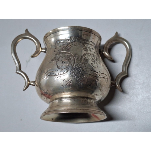 58 - Antique, very heavy, unmarked white metal, 4-part tea set with tea pot, hot water pot, sugar bowl an... 