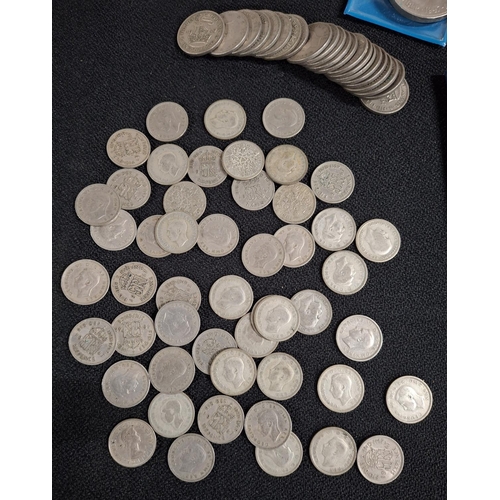 101 - Quantity of British and foreign coinage and banknotes to include a quantity of British 3d and 6d 100... 