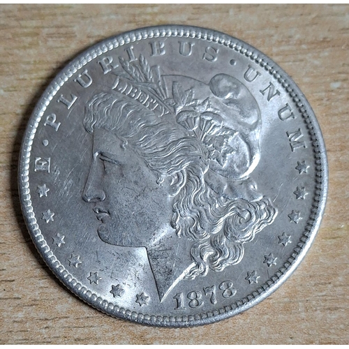 102 - USA 1878 Morgan silver dollar - Extremely fine condition,

26.7 grams