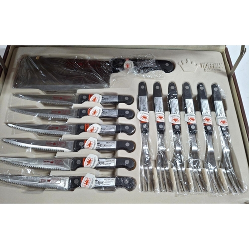 199 - Hoffman of Solingen, Germany cased, as new steak knife set with RRP £545