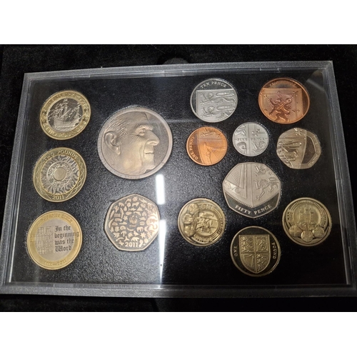 148 - Cased, Royal Mint 2011 executive proof set, limited edition, including a £5 Duke of Edinburgh and 3 ... 