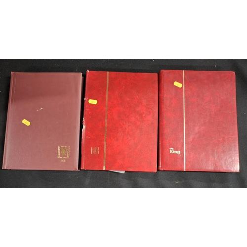 241 - Three red albums containing GB QV to QEII in one album with the other 2 albums containing used and u... 