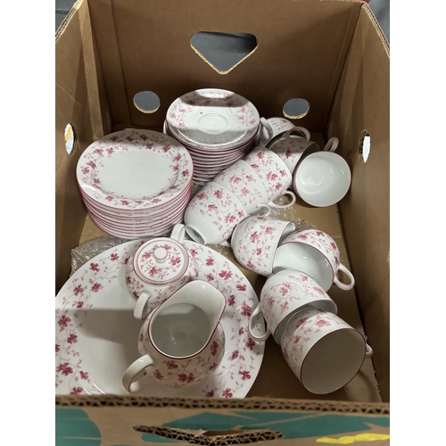 285 - Three boxes of assorted, good quality antique and vintage porcelain and ceramic dinner and decorativ... 