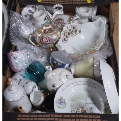 285 - Three boxes of assorted, good quality antique and vintage porcelain and ceramic dinner and decorativ... 