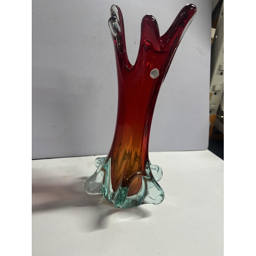 325 - Murano Large Red and Orange vase

37cm