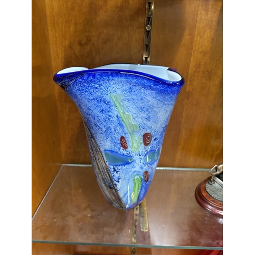 328 - Large Blue glass vase maybe Murano

27cm