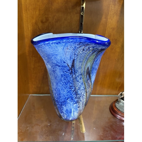 328 - Large Blue glass vase maybe Murano

27cm