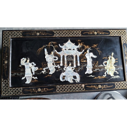 410 - Chinese, decorated lacquered coffee table