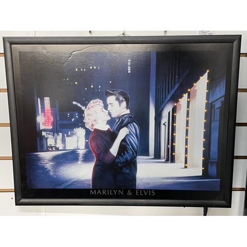 341 - LED light-up (working) Marilyn Munroe & Elvis Presley picture together with 5 other Marilyn Munroe p... 