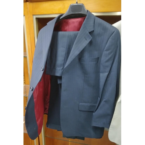 349 - blue mens Berwin & Berwin suit size 40 together with 2 white cream mens jackets size 40