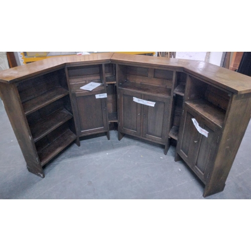 408 - 20thC. solid Oak two-part bar/counter