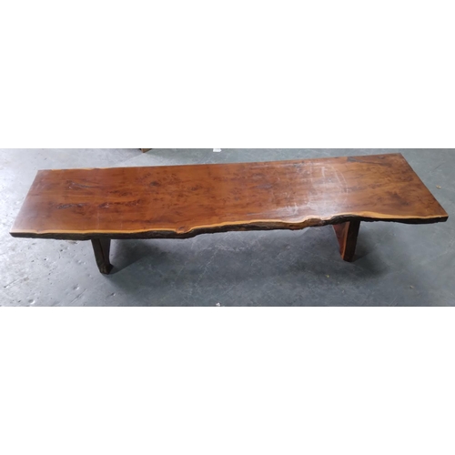 400 - Polished wooden plank bench