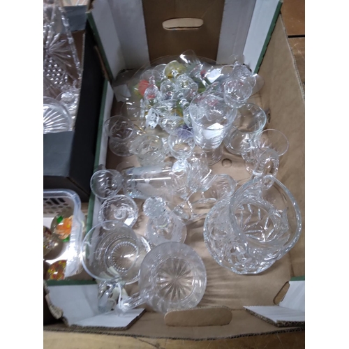 298 - Large collection of cut glass to include glass paperweights