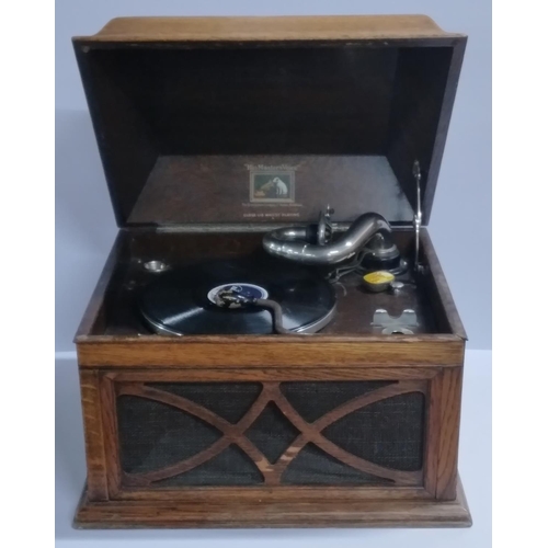 373 - Vintage wooden box gramophone by The gramophone company ltd Hayes, Middlessex