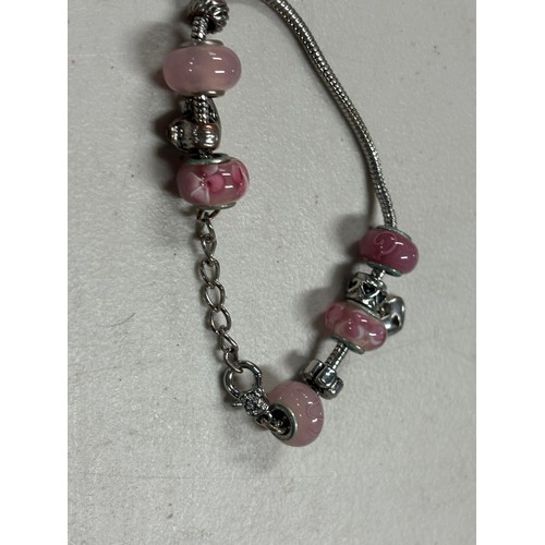 13 - Pandora style bracelet with charms