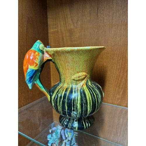 329 - Colourful jug with Lovely Orange pattern