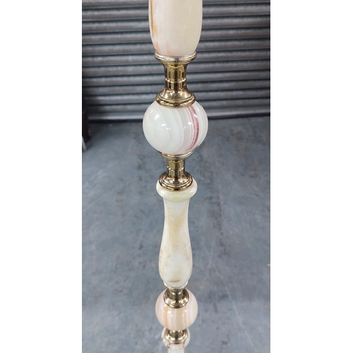 186 - A fine quality Onyx and Brass floor standing lamp