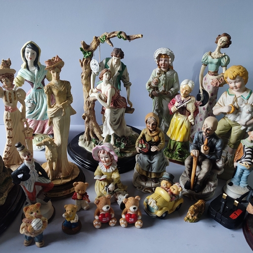 340B - Selection of various figures, some on plinths, including Leonardo etc. (Qty)