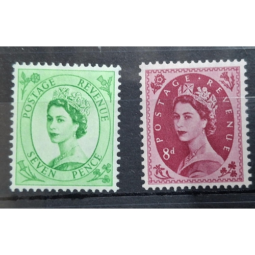 130 - GB QEII 1955 Wilding designs printed by Harrisons set of 16 M N H 1/2d to 1/6d (16)