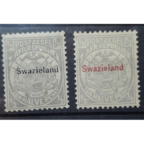 132 - Switzerland 1867-1881 unused 50c purple together with 2 1889-1890 Swaziland unused half pennies (3)