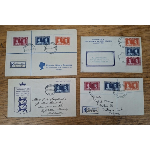 149 - Six 1937 New Zealand FDC relating to the coronation of KGVI and Queen Elizabeth together with a New ... 