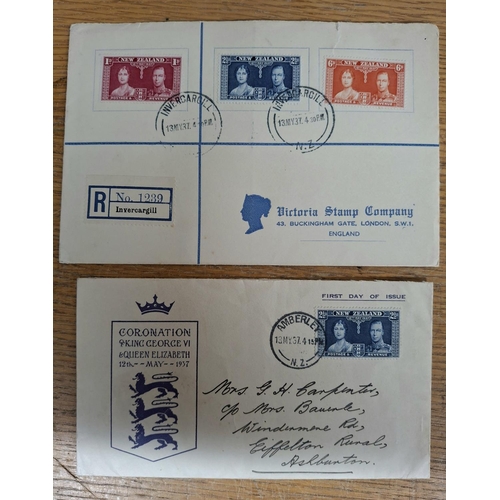 149 - Six 1937 New Zealand FDC relating to the coronation of KGVI and Queen Elizabeth together with a New ... 