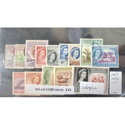 156 - 1953 QEII Southern Rhodesia full set of 14 from 1/2d to £1 together with a 1933 Southern Rhodesia st... 