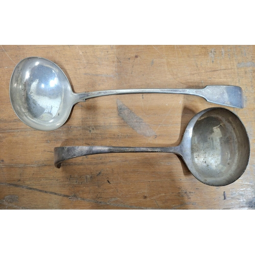 94 - Two large late Georgian plated ladles (2)