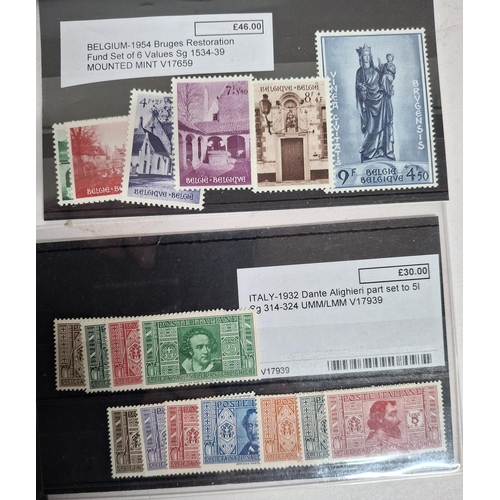 123 - Small collection of modern mint unmounted sets including 1932 Dante Alighieri to 5Lira, 1954 Belgium... 