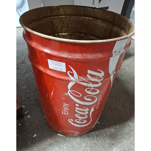 52 - Vintage metal Coca Cola bin