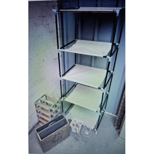 60 - 5 Tier shelf, newspaper holder and others (Qty)