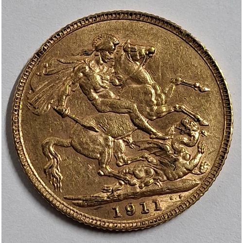 4 - George V 1911 full sovereign,

8 grams