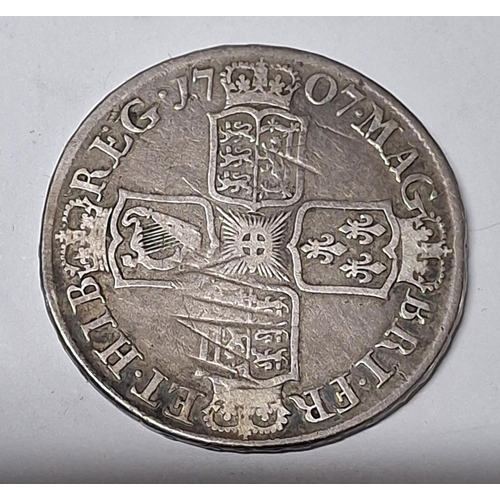 60 - 1707 E (Edinburgh mint) Sexto Queen Anne Half-Crown

approx 14.6 grams