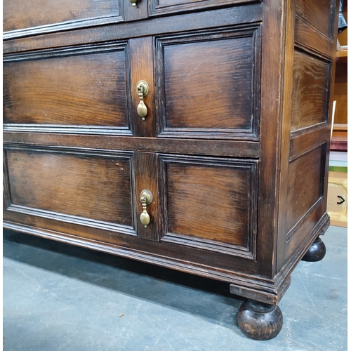 76 - A stunning antique linen press cupboard with two doors revealing three inner slide-out linen drawers... 