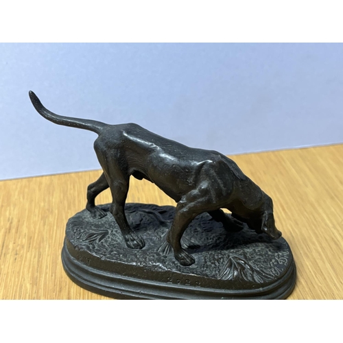 88 - Alfred DUBUCAND (France 1828-1894) bronze of a French hunting dog,

13cm long

Provenance - There we... 