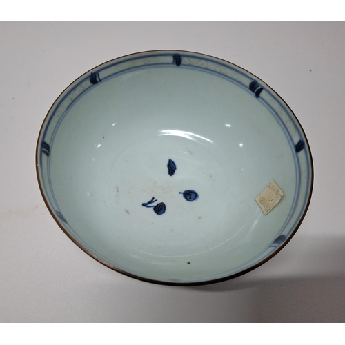 52 - A mid 18thC Chinese Nanking Cargo blue and white bowl with Christies (Amsterdam) 1985 Nanking auctio... 