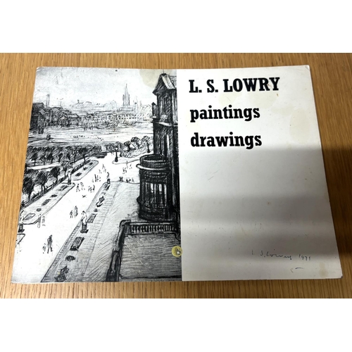 115 - Provenanced - Lawrence Stephen Lowry 1971 signature on a Lowry exhibition catalogue of the artists w... 