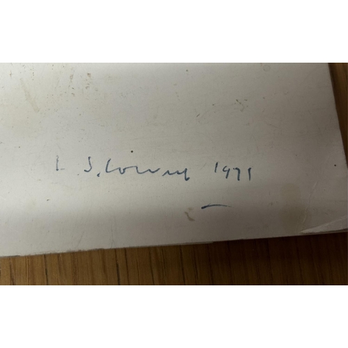 115 - Provenanced - Lawrence Stephen Lowry 1971 signature on a Lowry exhibition catalogue of the artists w... 