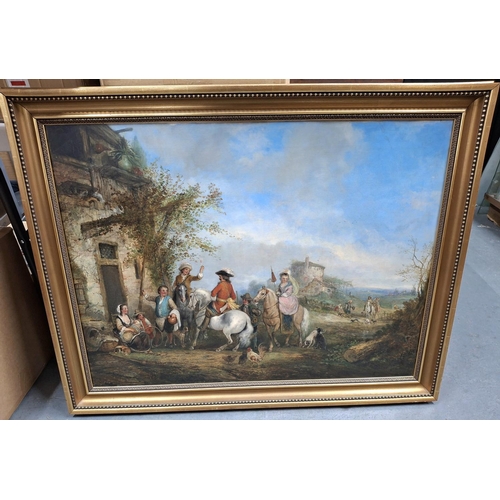 117 - Henry ANDREWS (1794-1868) large oil on re-lined canvas, Continental European 18thC wealthy traveller... 