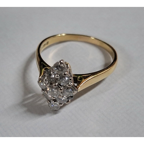 233 - fully hallmarked 18ct yellow gold boats style ring inset with brilliant cut (approx 1ct) diamond rin... 