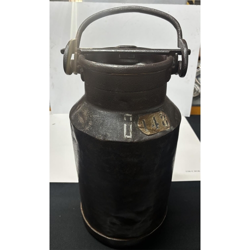 193 - Antique cast metal milk churn