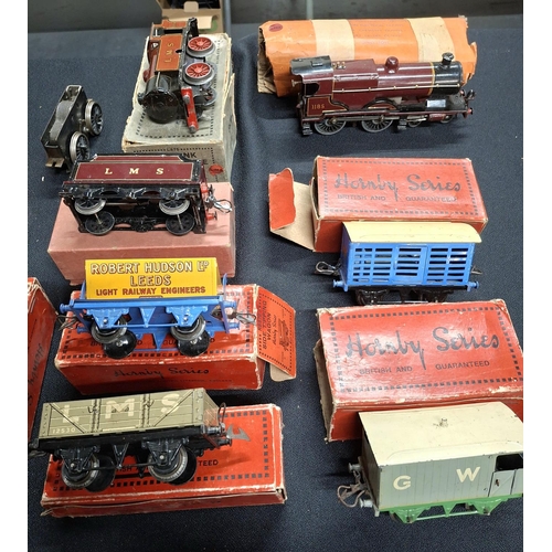 209 - Large quantity of mid 20thC Hornby 0 gauge items including a complete track, M3 tank locomotive with... 