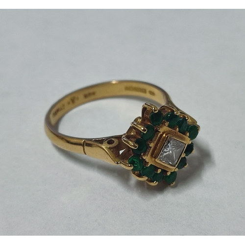 219 - A stunning bespoke 18ct. Yellow Welsh Gold, Diamond and Emerald engagement ring hand-crafted by Wels... 