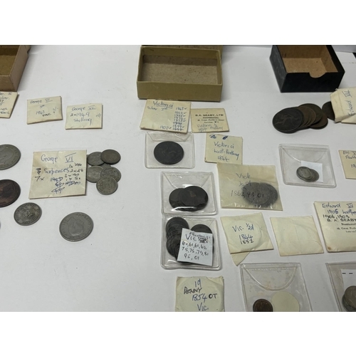 130 - Large collection of coins including Silver etc some from 1840s