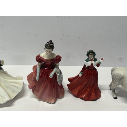 230 - 4 Royal Doulton figures including a Horse and Ladies