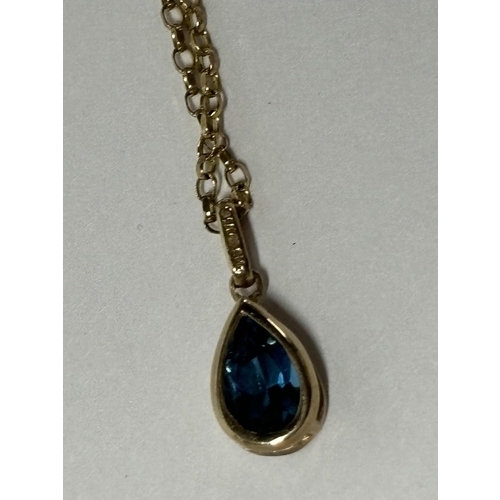 223 - 9ct chain and pendant with a Topaz stone 

3.1 g gross