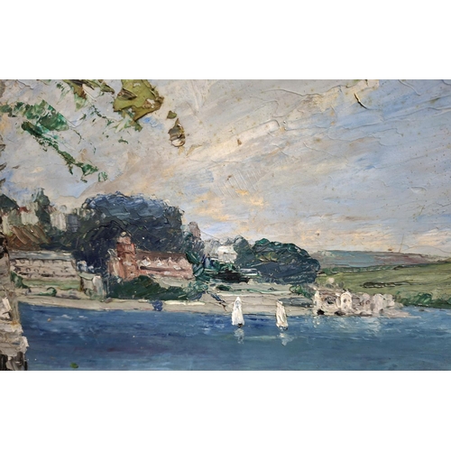 96 - Francis B. SAVAGE (1908-1985) oil on board, Mill Bay, Salcombe, Devon, signed, original label verso,... 