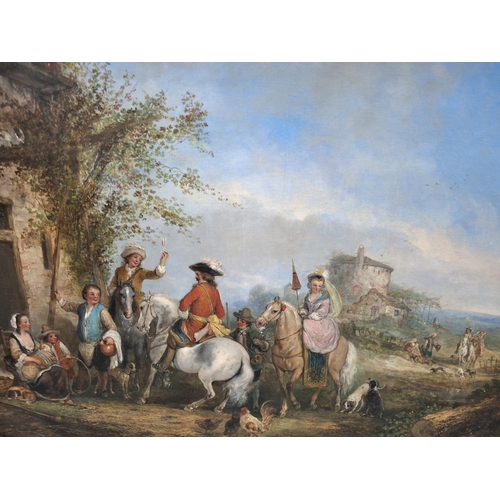 117 - Henry ANDREWS (1794-1868) large oil on re-lined canvas, Continental European 18thC wealthy traveller... 