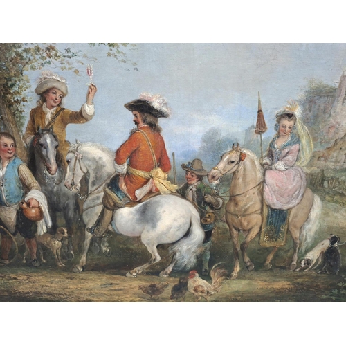 117 - Henry ANDREWS (1794-1868) large oil on re-lined canvas, Continental European 18thC wealthy traveller... 